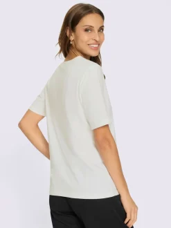 T-shirt à manches courtes empiècement en dentelle
