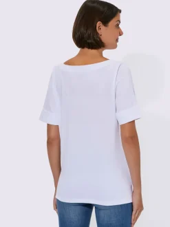 T-shirt à manches courtes encolure en u féminine