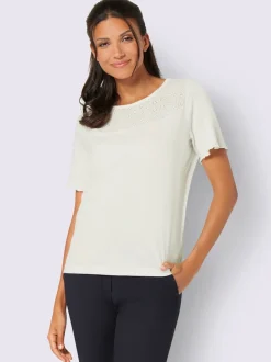 T-shirt à manches courtes encolure ronde passepoilée