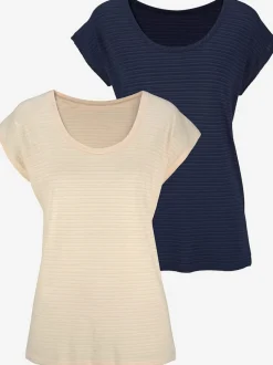 T-shirt à manches courtes qualité dévoré tendance avec rayures