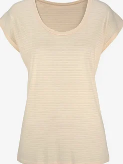 T-shirt à manches courtes qualité dévoré tendance avec rayures