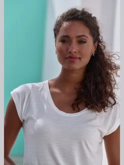 T-shirt à manches courtes qualité dévoré tendance avec rayures