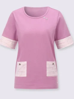 T-shirt à manches courtes rayures contrastées