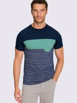 T-shirt à manches courtes rayures sportives