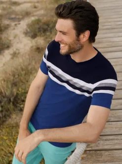 T-shirt à manches courtes rayures sportives