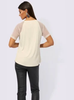 T shirt à manches courtes viscose col en V