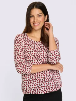 T-shirt à manches 3/4 imprimé cœur fantaisie