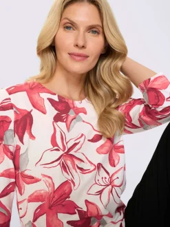 T-shirt à manches 3/4 imprimé floral