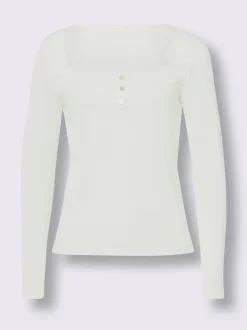 T-shirt à manches longues détails en dentelle tendance