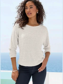 T-shirt à manches longues en tricot structuré