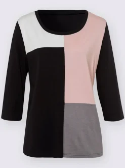 T-shirt à manches longues joli aspect patchwork
