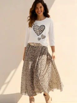 T-shirt à manches 3/4 pur coton
