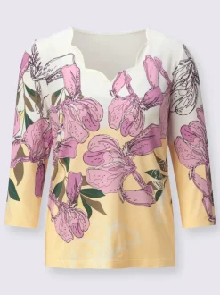 T-shirt à manches 3/4 superbe motif floral