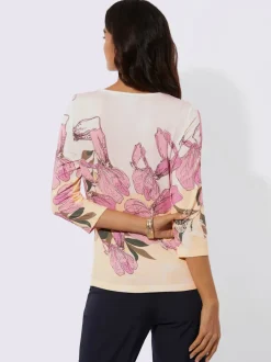 T-shirt à manches 3/4 superbe motif floral