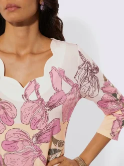 T-shirt à manches 3/4 superbe motif floral