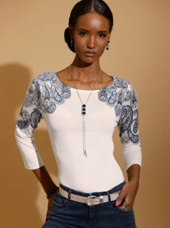 T-shirt à manches 3/4 viscose