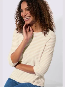 T-shirt rayé jacquard en jersey tendance