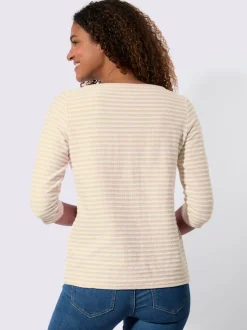 T-shirt rayé jacquard en jersey tendance
