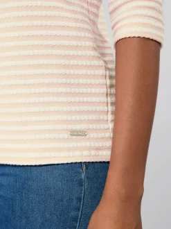 T-shirt rayé jacquard en jersey tendance