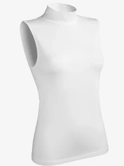 T-shirt sans manches col remontant près du corps