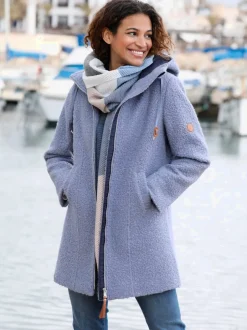 Veste bouclée glissière pratique à double sens