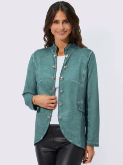 Veste à col montant et manches longues et boutons décoratifs