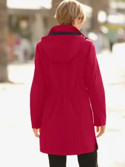Veste coupe vent longue qualité softshell col montant avec capuche