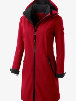 Veste coupe vent longue qualité softshell col montant avec capuche