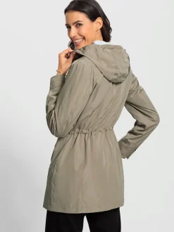 Veste d'extérieur capuche à coulisse et stoppeurs