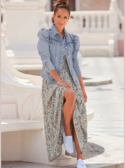Veste en jean avant boutonné