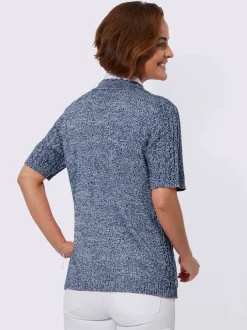 Veste en tricot ajouré fils chinés