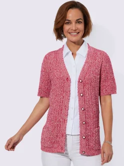 Veste en tricot ajouré fils chinés