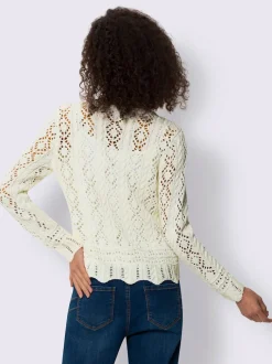 Veste en tricot ajouré motif ajouré intégral