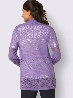 Veste en tricot ajouré motif ajouré intégral