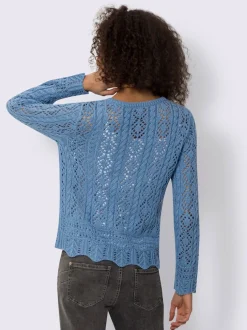 Veste en tricot ajouré motif ajouré intégral