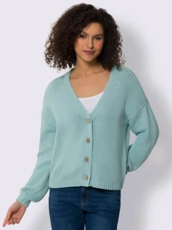 Veste en tricot boutons imitation bois
