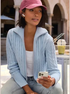 Veste en tricot col à revers tendance