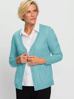 Veste en tricot à col V et manches longues
