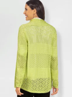Veste en tricot coton et motif ajouré léger