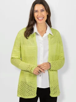 Veste en tricot coton et motif ajouré léger