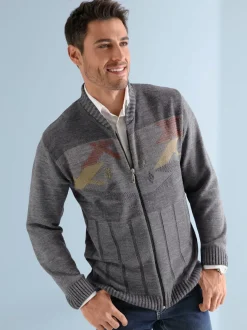 Veste en tricot fermeture à glissière pratique