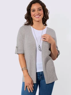 Veste en tricot fils chinés