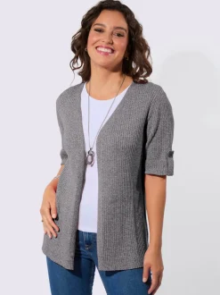 Veste en tricot fils chinés