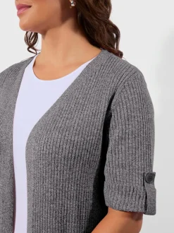 Veste en tricot fils chinés