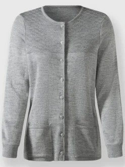 Veste en tricot fin 50% laine vierge