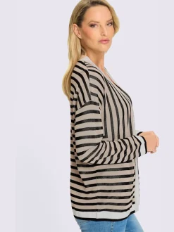 Veste en tricot fin motif à rayures mode
