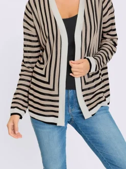 Veste en tricot fin motif à rayures mode