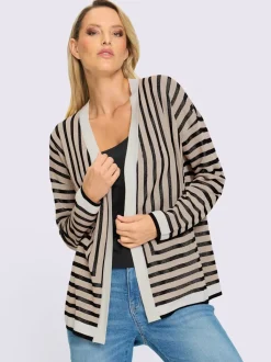 Veste en tricot fin motif à rayures mode