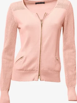 Veste en tricot fin motif tricot ajouré tendance