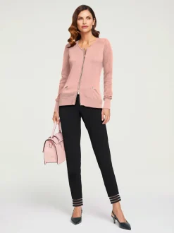 Veste en tricot fin motif tricot ajouré tendance